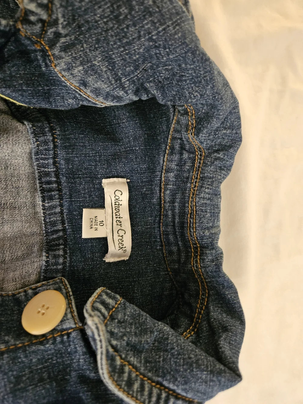 Coldwater Creek Kids Dark Denim Jacket with Contrast Buttons